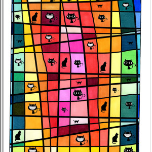 56. KOCIE MIASTO - rysunek, plakat.