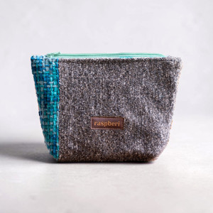 Turkusowo-szara kosmetyczka MAXI