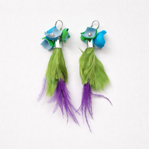 Kolczyki  kolorowe pióra