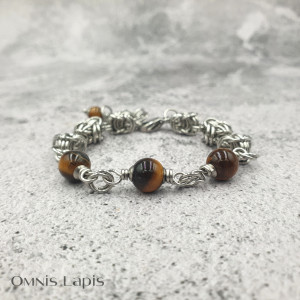 Bransoletka chainmaille - tygrysie oko