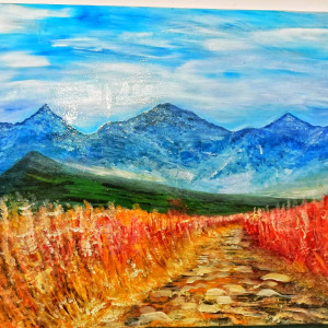 Duży obraz „Szlak Tatry” – ręcznie malowany pejzaż na płótnie