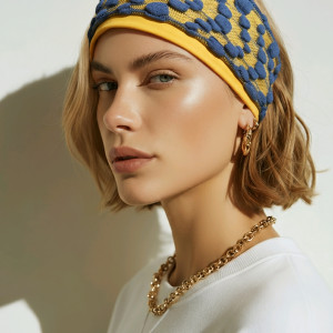 opaska koronkowa granat