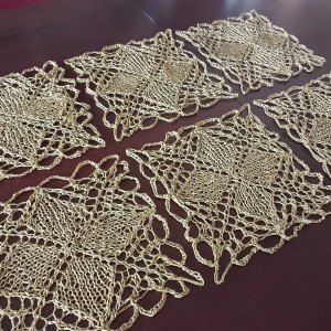 Serwetki na drutach, w kolorze starego złota, kpl 6 szt