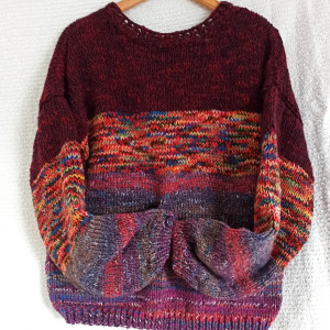 Sweter melanż kolorów oversize całoroczny