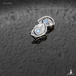 Kolczyki srebrne wkrętki z kamieniem księżycowym