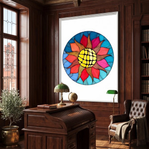 61. SŁONECZNA MANDALA - rysunek, plakat.