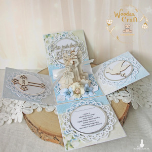 Exploding box komunijny, kartka na komunię "Celebrations" GOTOWY