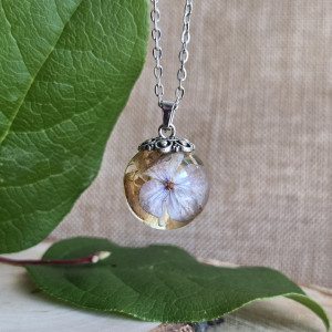 Srebrna zawieszka srebrny wisiorek Hortensje dwustronny