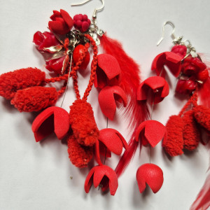 Kolczyki  długie czerwone