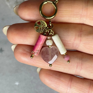 Zawieszka Heart Strawberry Quartz 🍓✨