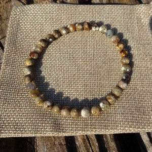 Bransoletka męska Agat ognisty  kamień naturalny