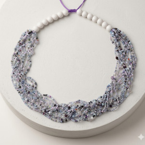 Naszyjnik niebieski ze szkła Szafir Crystal