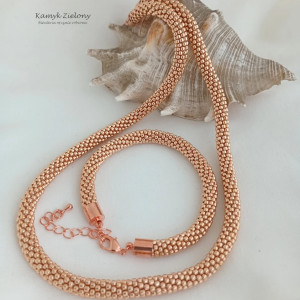 Komplet naszyjnik i bransoletka w kolorze różowego złota