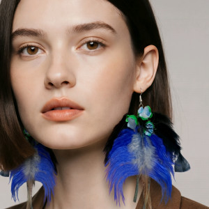 Kolczyki  długie pióra