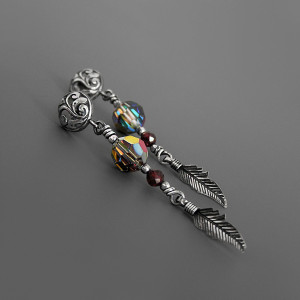 Kolczyki Scarlett, granat, srebro, kolekcja Przeminęło z Wiatrem