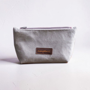 Kosmetyczka MIDI z szarego weluru