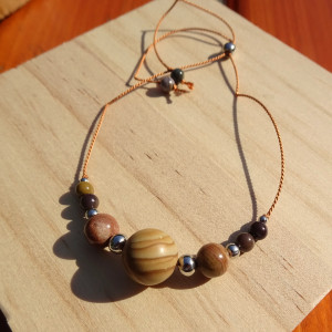 Bransoletka Jaspis brązowy + Mokait kamienie naturalne