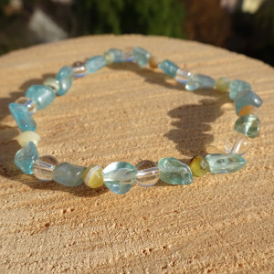 Bransoletka z kamieni Apatyt Opal żółty Cytryn