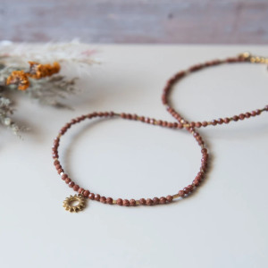 Choker SUNSHINE ✧ piasek pustyni i hematyt ✧ słońce