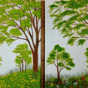 4-częściowy ZESTAW OBRAZÓW MALOWANYCH NA PŁÓTNIE -"SPEKTAKL PRZEMIJANIA" 120/150x40cm (darmowa dostawa)
