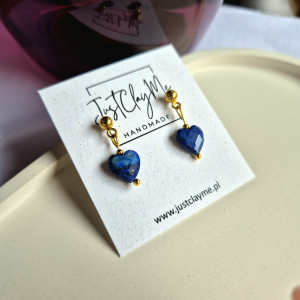 Kolczyki serduszka Lapis Lazuli