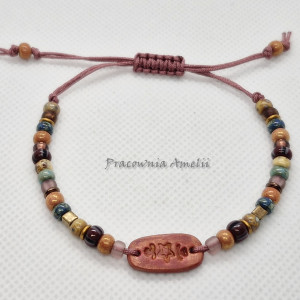 bransoletka sznurkowa polymer clay hippie multicolor