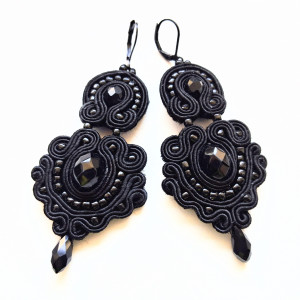 Black&Black kolczyki sutaszowe