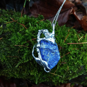 Naszyjnik z lapis lazuli,, biżuteria autorska, pojedynczy egzemplarz, ręcznie robione