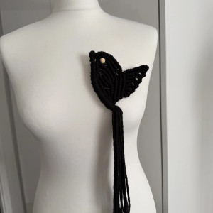 Broszka makramowa macrame brooch biżuteria