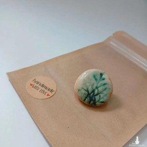 Broszka gałązka ceramiczna przypinka pin