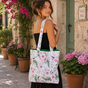 Torba na zakupy Shopperka eko torba zakupowa siatka na zakupy torba shopper kwiaty