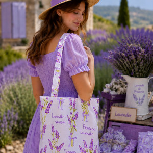 Torba na zakupy Shopperka eko torba zakupowa siatka na zakupy torba shopper lawenda