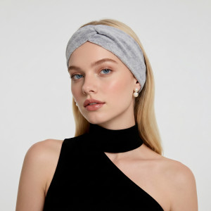 Opaska szara turbanowa