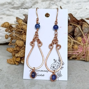 Lapis Lazuli Kolczyki miedziane z kamieniami naturalnymi