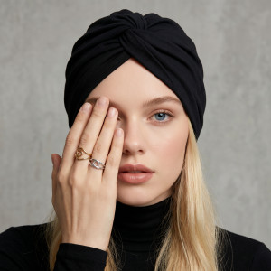 Turban boho  uniwersalny czarny