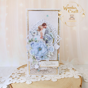Romantyczna kartka ślubna, pamiątka ślubu "HydrangeaLove1"