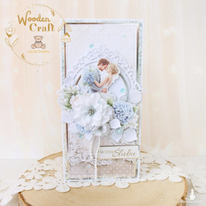Romantyczna kartka ślubna, pamiątka ślubu "HydrangeaLove2"