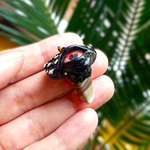 naszyjnik grzybka z agatem, Magiczny amulet na szczęście, idealny na prezent
