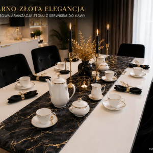 Bieżnik czarno złoty