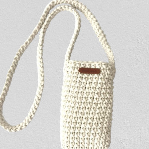 Mała torebka na ramię, etui na telefon,listonoszka ecru