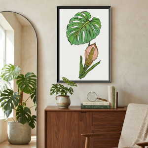 90. Monstera - rysunek, plakat.