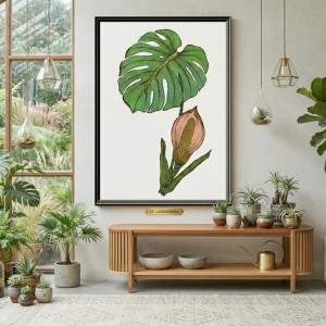 90. Monstera - rysunek, plakat.