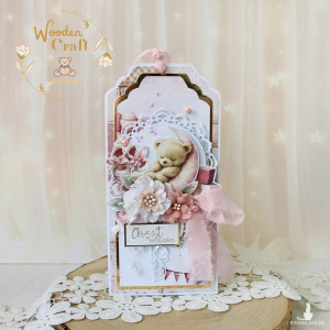 Kartka, pamiątka na chrzest "BabyUniverseGirl" GOTOWA