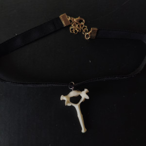 Choker czarny kręg kota