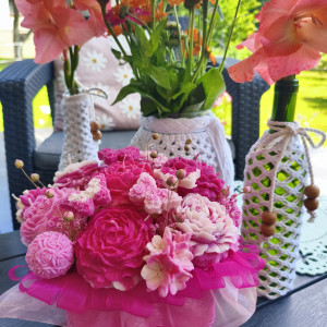 Piwoniowa Chmurka – Candle Flowers Box z natyralnego wosku sojowego