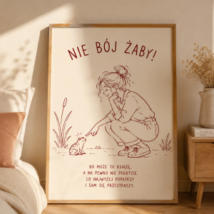 Plakat „Nie bój żaby!” – humorystyczna dekoracja do domu A4