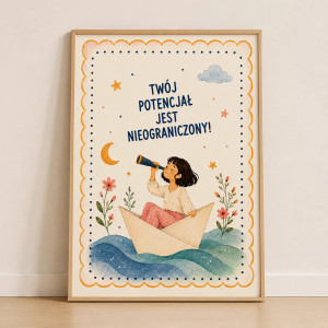 Plakat do pokoju dziecka „Twój potencjał jest nieograniczony!” A4