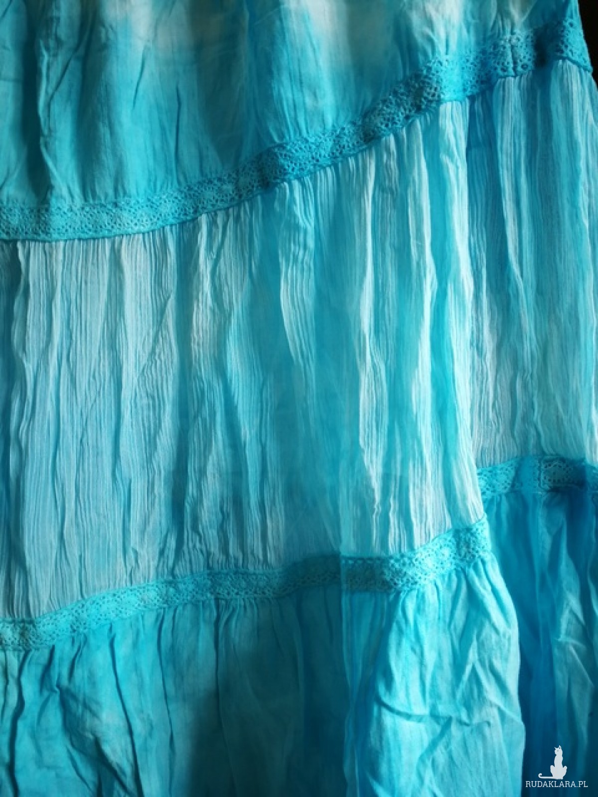 spódnica ręcznie farbowana długa lato bawełna