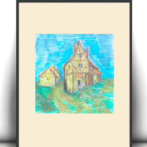 retro plakat 30x40, rustykalny plakat do domu, vintage plakat na ścianę, vintage obrazek, krajobraz plakat 30x40