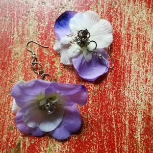 kolczyki kwiatowe lekkie bratki